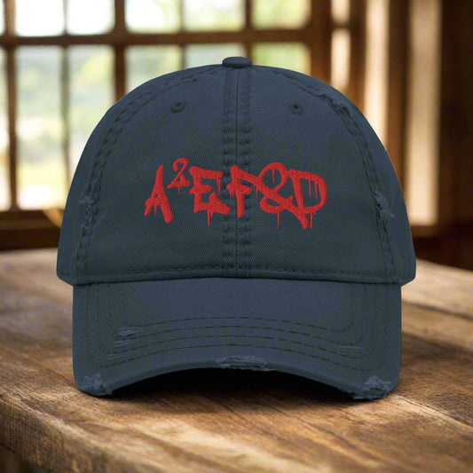 Against All Enemies Distressed Dad Hat (Graffiti)