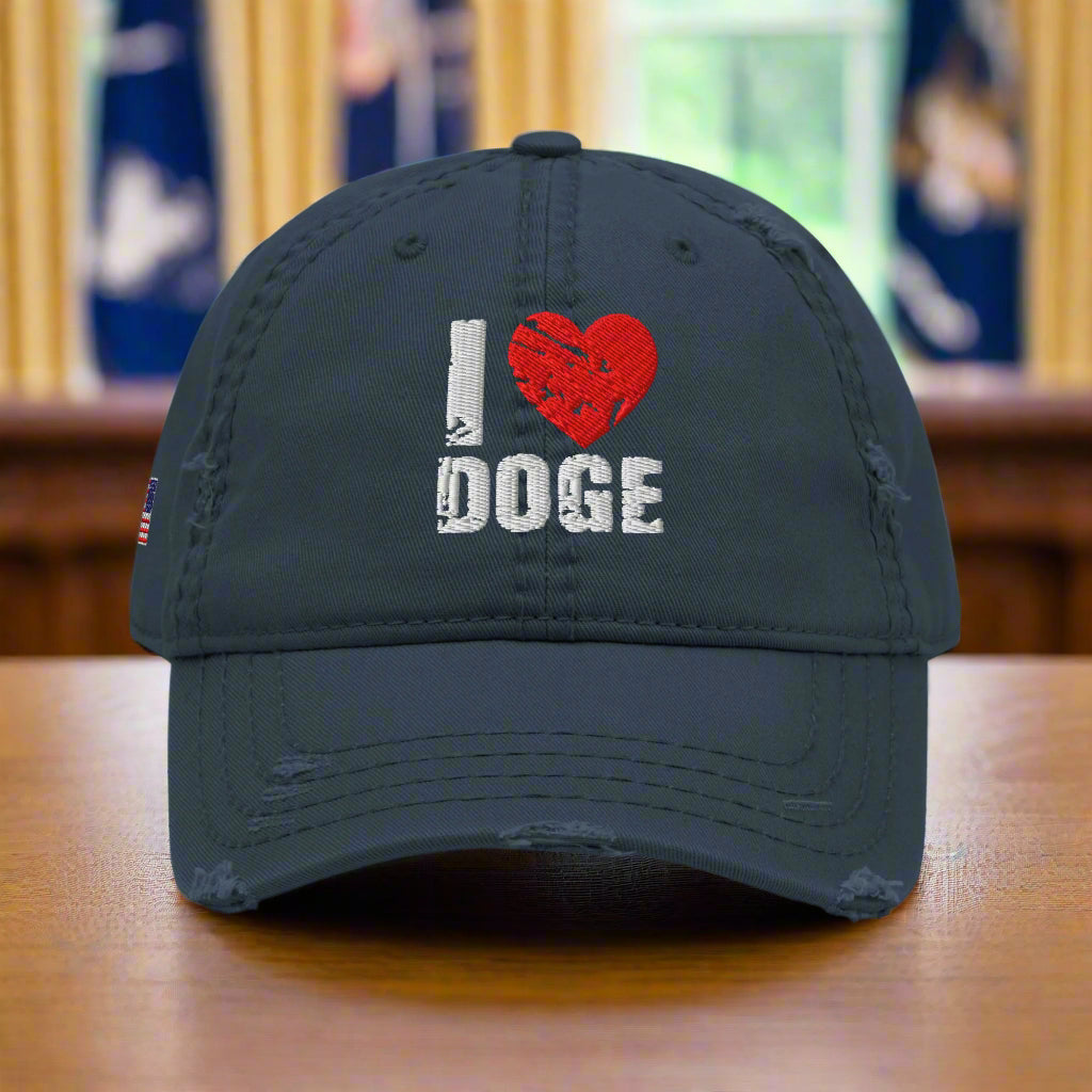 I ❤️ DOGE Distressed Dad Hat