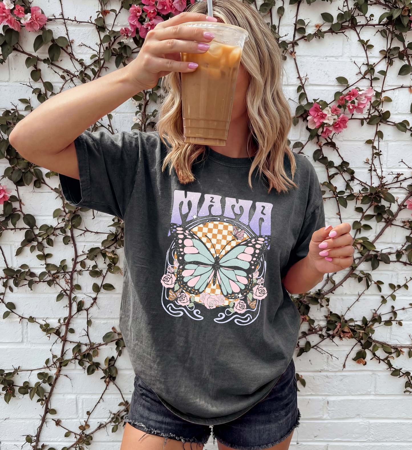 Distressed Butterfly MAMA T-Shirt