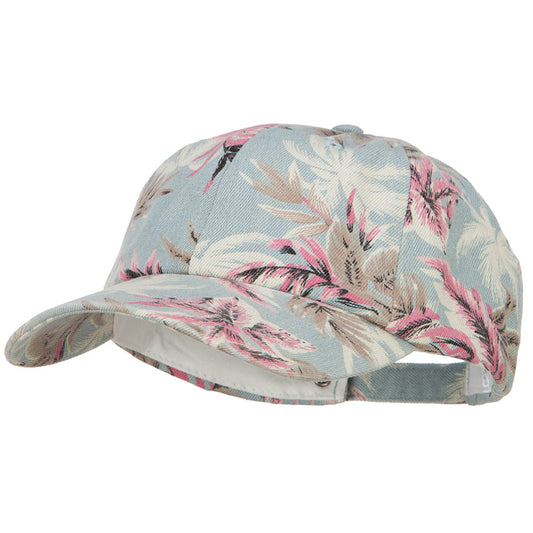 Denim Cotton Floral Print Cap