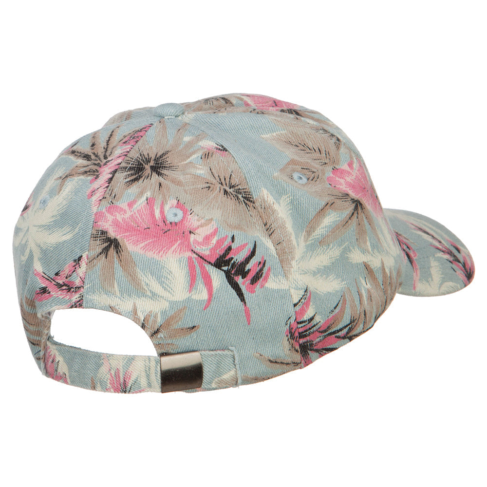 Denim Cotton Floral Print Cap