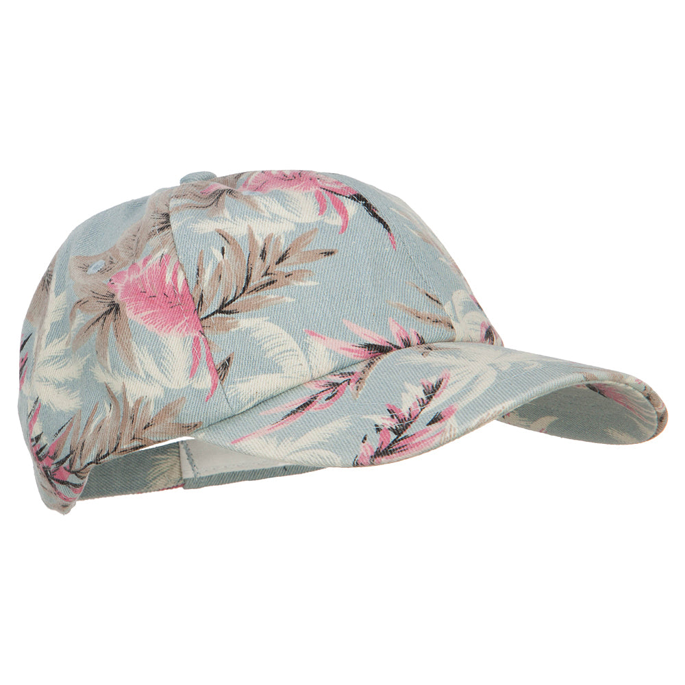 Denim Cotton Floral Print Cap