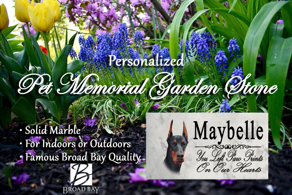 Doberman Memorial Stone Dog Grave Marker Dobie Garden Plaque