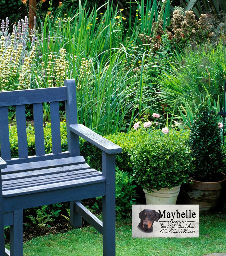 Doberman Memorial Stone Floppy Ear Dobie Dog Grave Marker