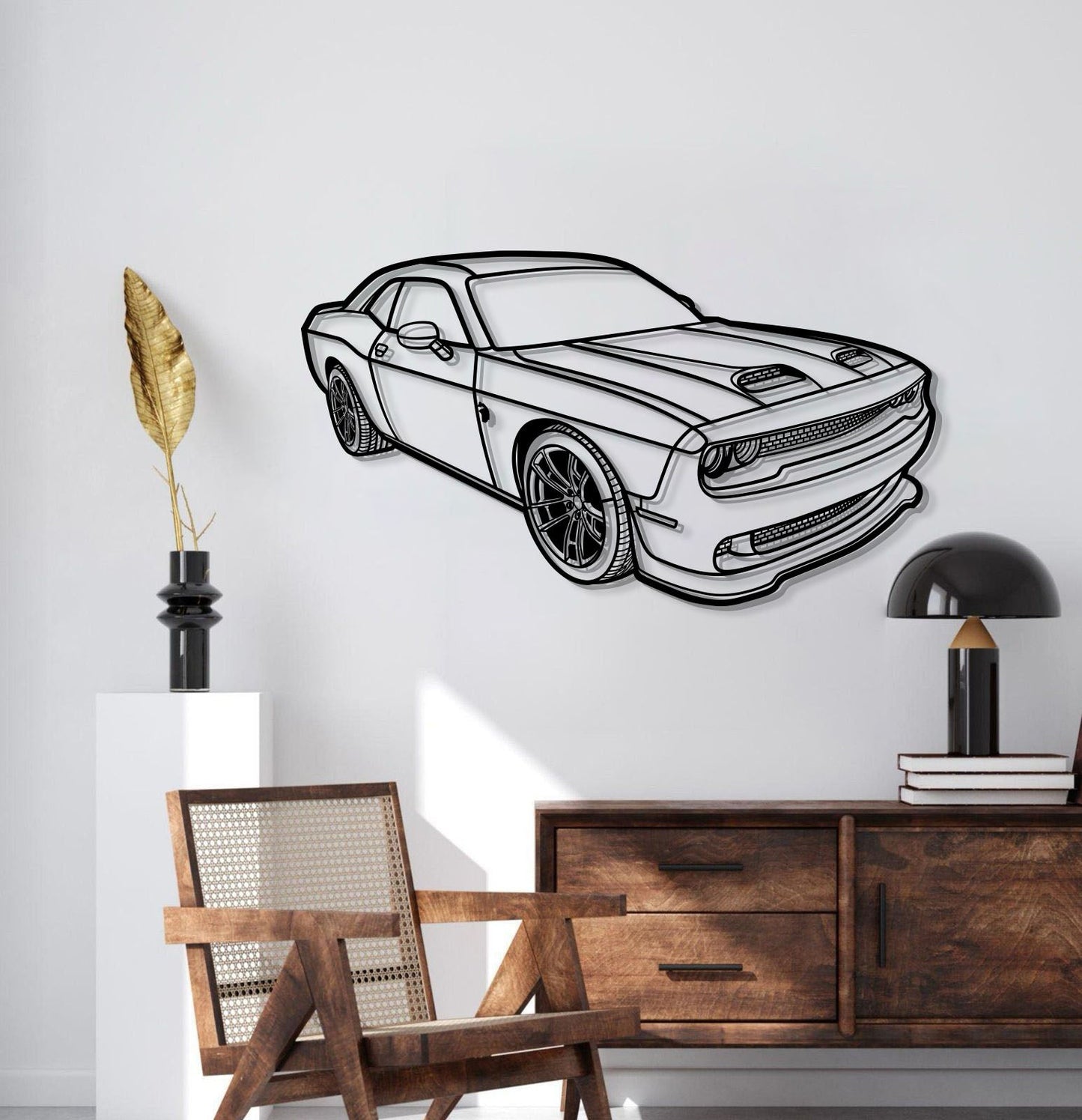 2023 Challenger Hellcat Perspective Metal Car Wall Art - MT1262