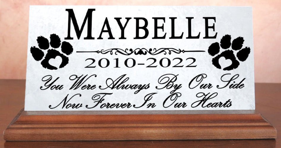 Dog Memorial Plaque Stone Plaque for Shelf Or Mantel Personalized Name & Date