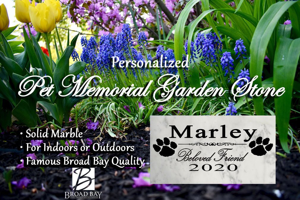 Dog Memorial Stone Plaque  - Beloved Friend - Solid Marble - Grave Marker or Remembrance Gift