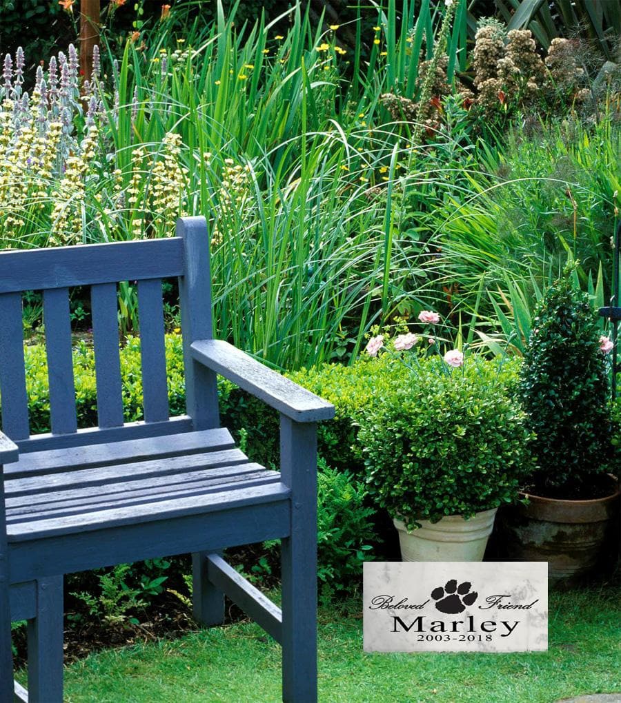 Personalized Dog Memorial Stone – “Beloved Friend” Tribute with Name & Years | Solid Marble Pet Grave Marker