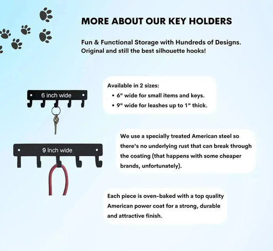 Belgian Malinois Personalized Key Hanger and Leash Holder -  5 Hooks