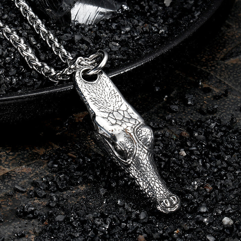 Domineering Crocodile Head Stainless Steel Pendant