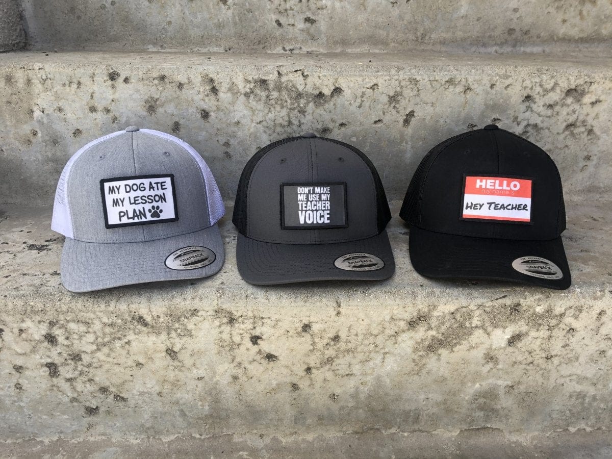 Don't Make Me Use My Teacher Voice - Black Background - Removable Patch