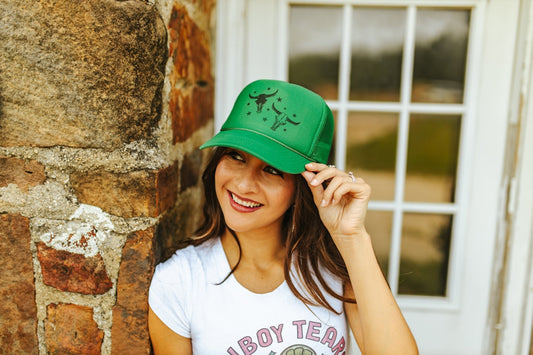 Double Trouble Steer Skulls Trucker Hat