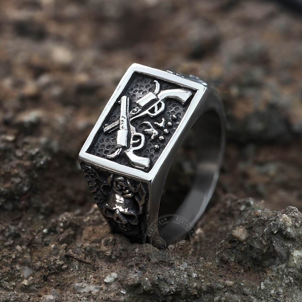 Double Guns Stainless Steel Ring