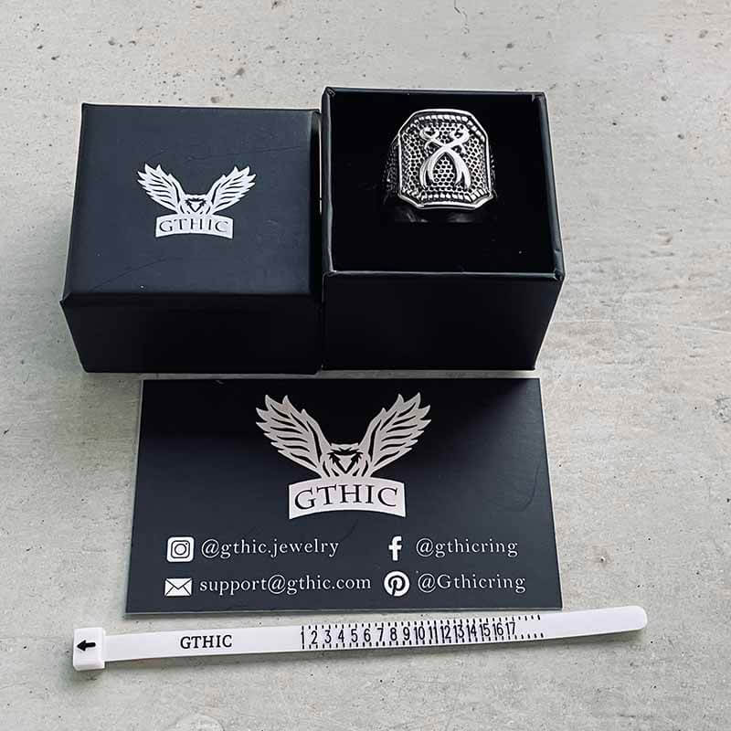 Double Zulfiqar Sword Stainless Steel Ring