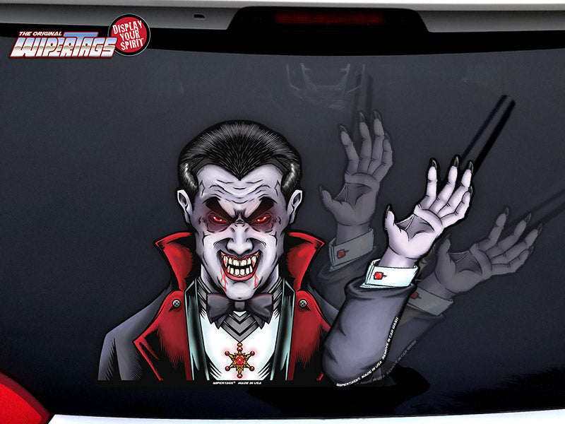 Dracula Vampire Waving WiperTag with Decal