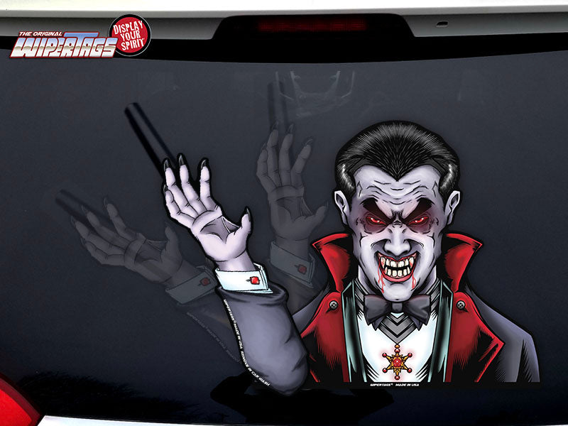 Dracula Vampire Waving WiperTag with Decal