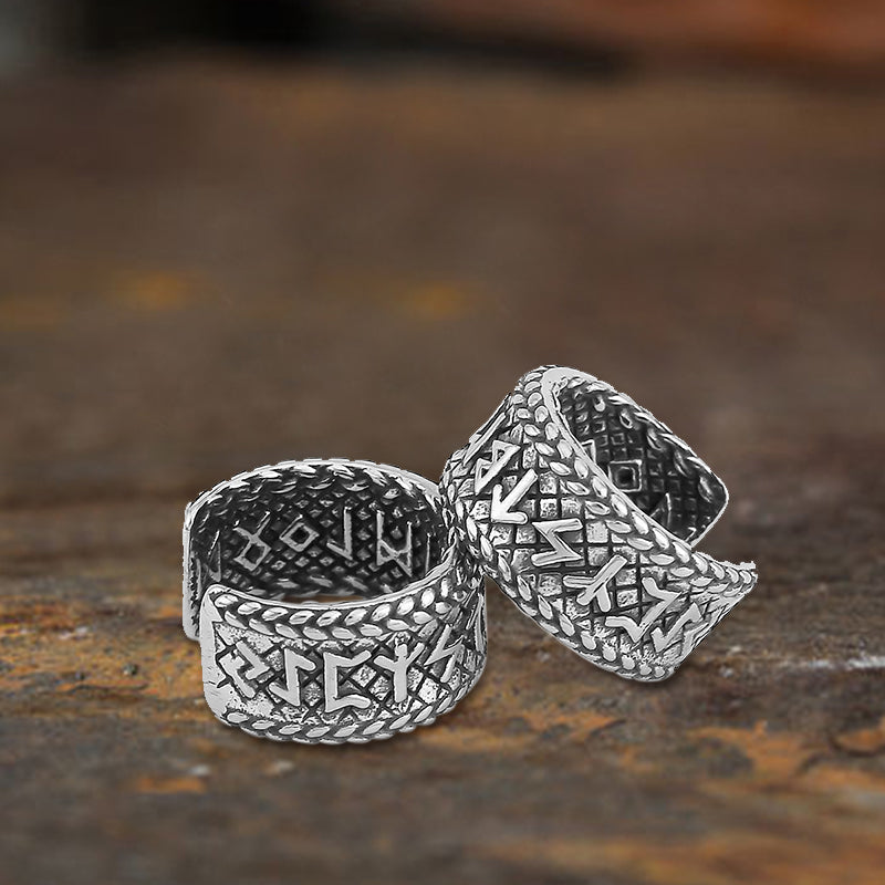 Dragon Scale Viking Runes Stainless Steel Stud Earrings