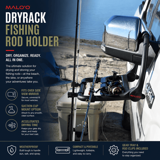 DryRack Fishing Rod Holder – Portable Rod Rack for Vehicle & Outdoor Use
