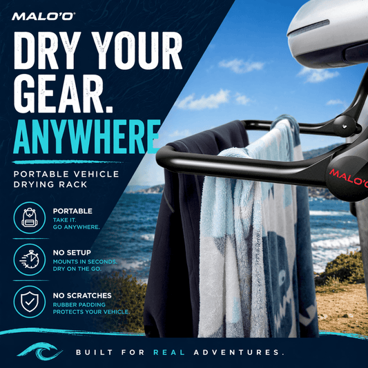 DryRack Portable Drying Rack – Vehicle-Mounted Gear Dryer for Surf, Beach & Outdoor Use
