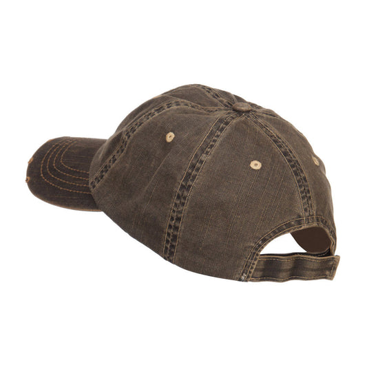 Distressed Washed Herringbone Cotton Cap