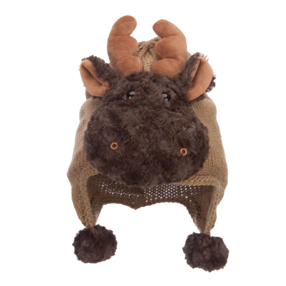 Children's Animal Knit Ski Beanie