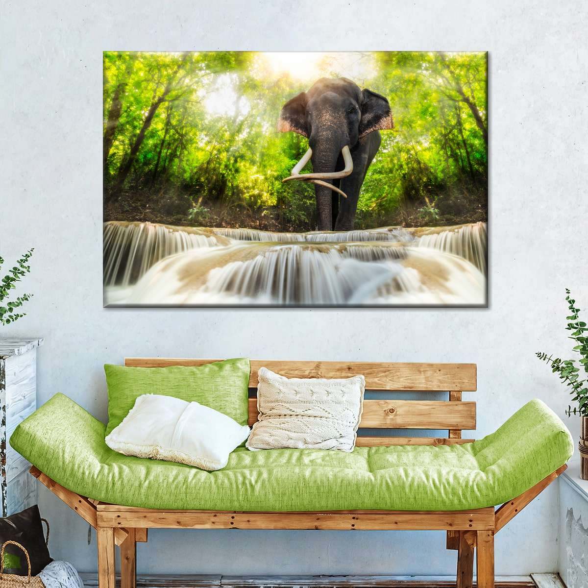 Waterfall Elephant Wall Art