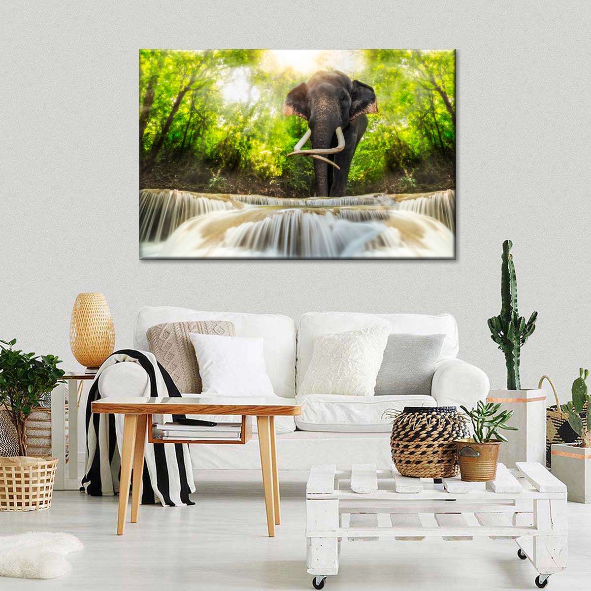 Waterfall Elephant Wall Art