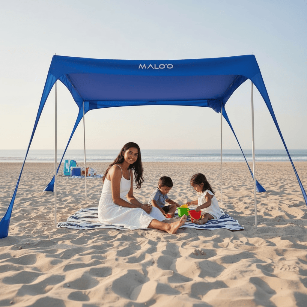 DualShade 10x10 Beach Canopy – Instant Sun Shelter & Vehicle-Mounted Awning