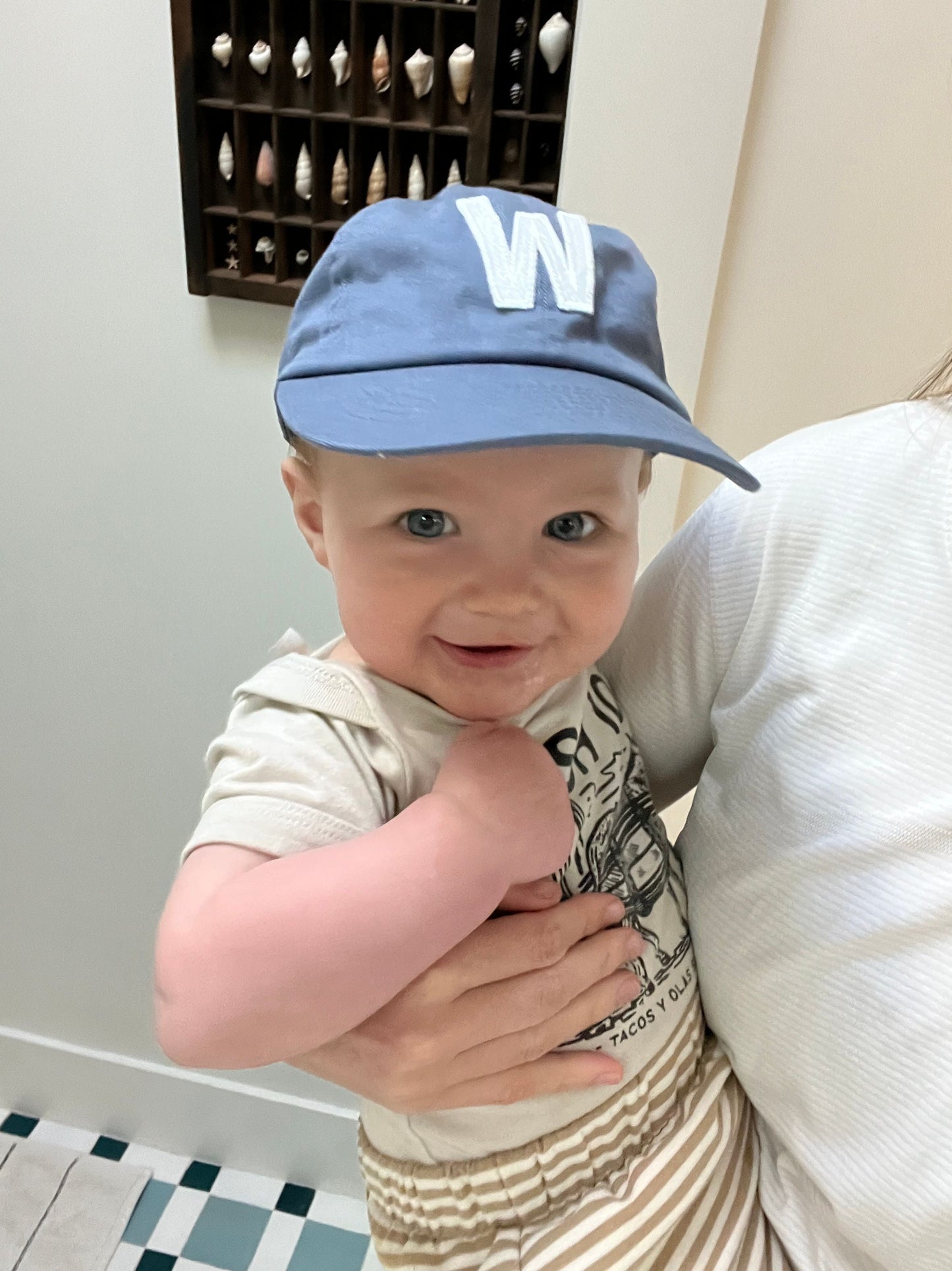 Dusty Blue Letter Baseball Hat