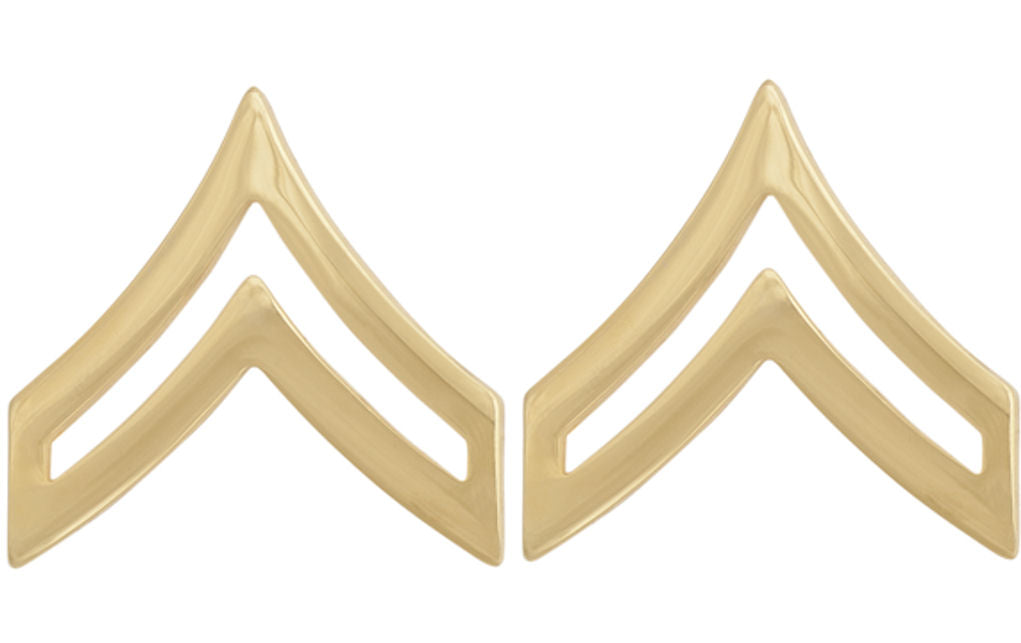 U.S. Army Gold Metal Pin On Rank - Pair