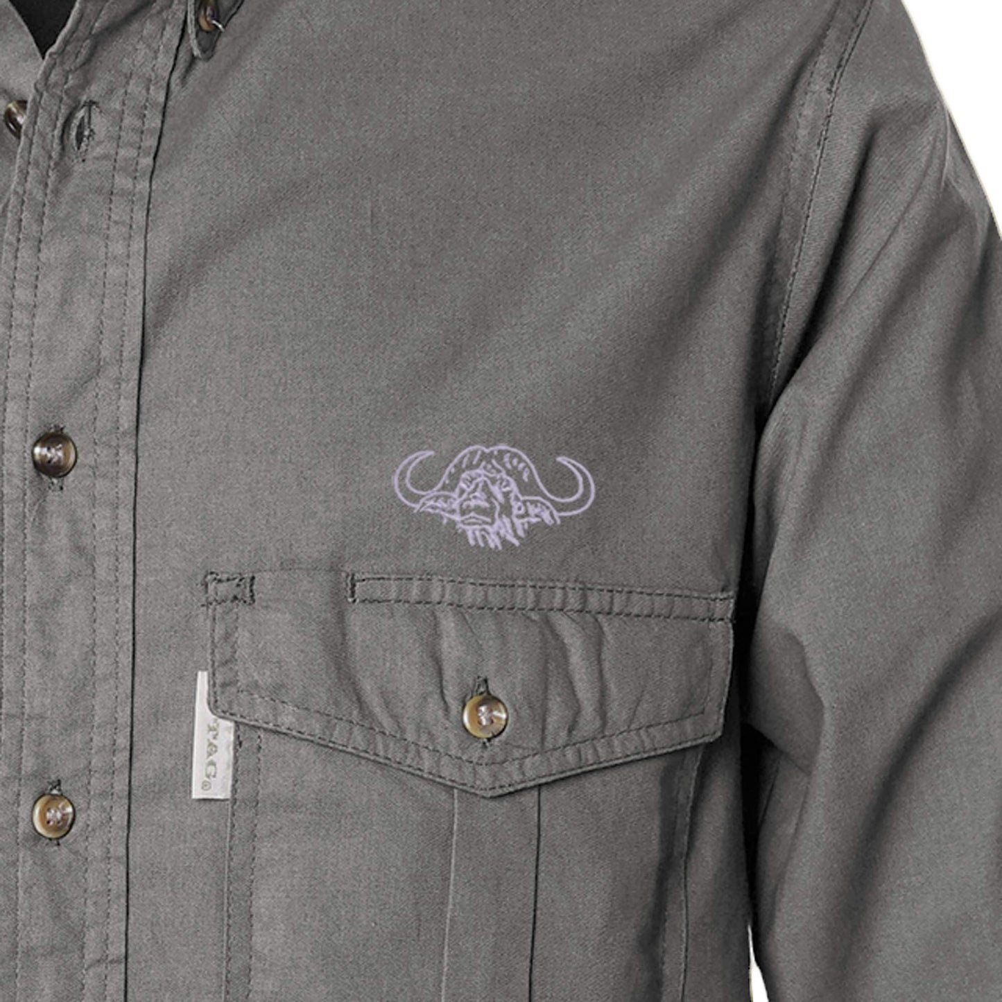 Shooter Shirt for Men with Embroidered Buffalo Logo - L/Sleeve