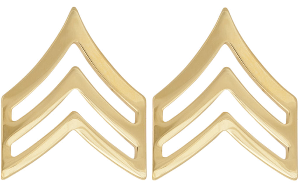 U.S. Army Gold Metal Pin On Rank - Pair
