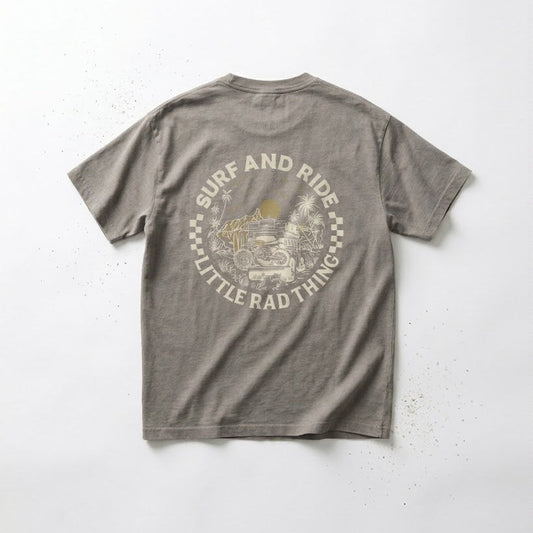 SURF N RIDE TEE - FADED GRAY