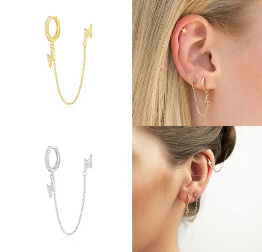 Bolt with Hoop Earring Chain