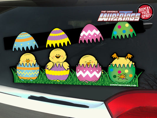 Peep-a-Boo Chicks & Eggs WiperTags & Window Decal