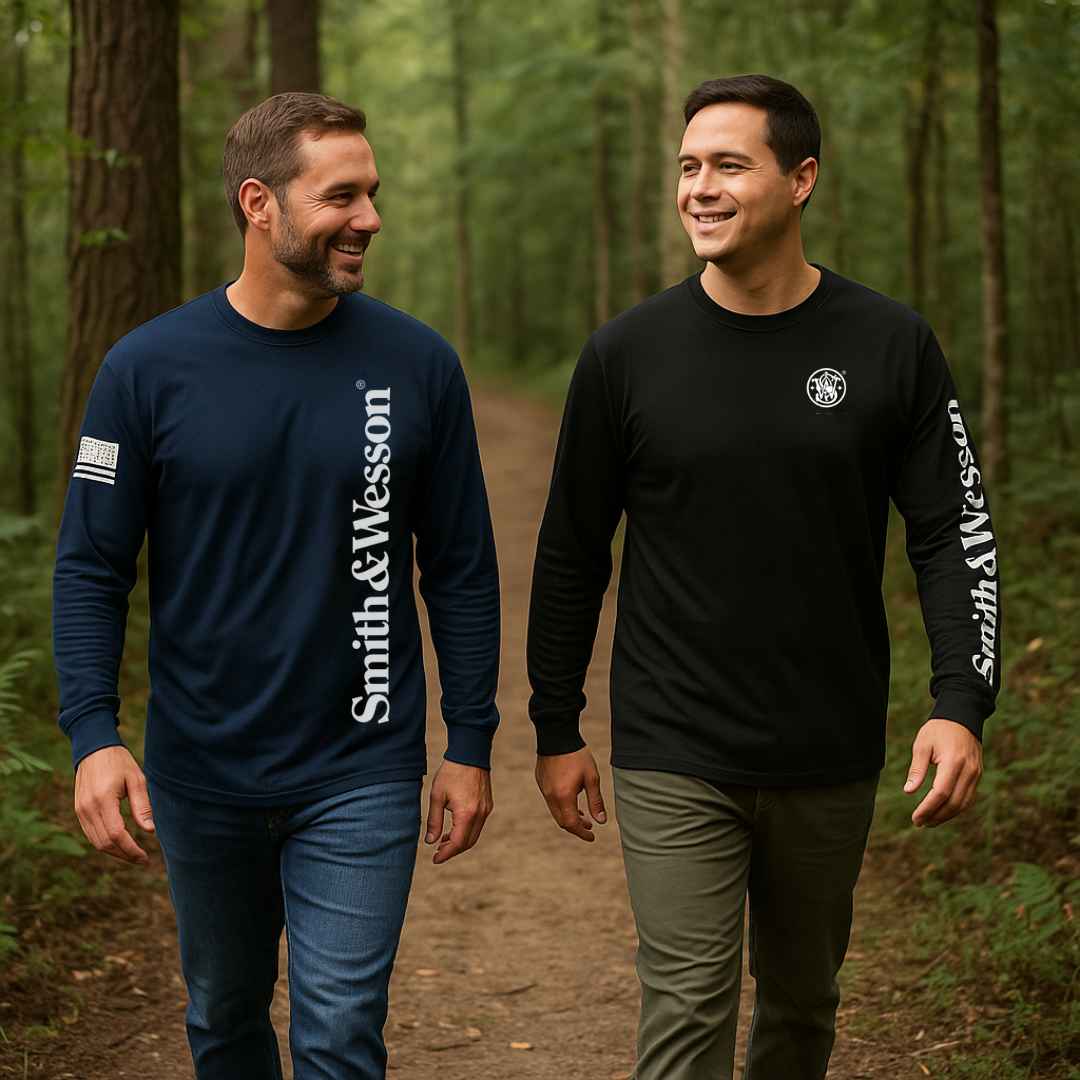 Smith & Wesson® Long Sleeve Tee with Arm Logo in Athletic Heather