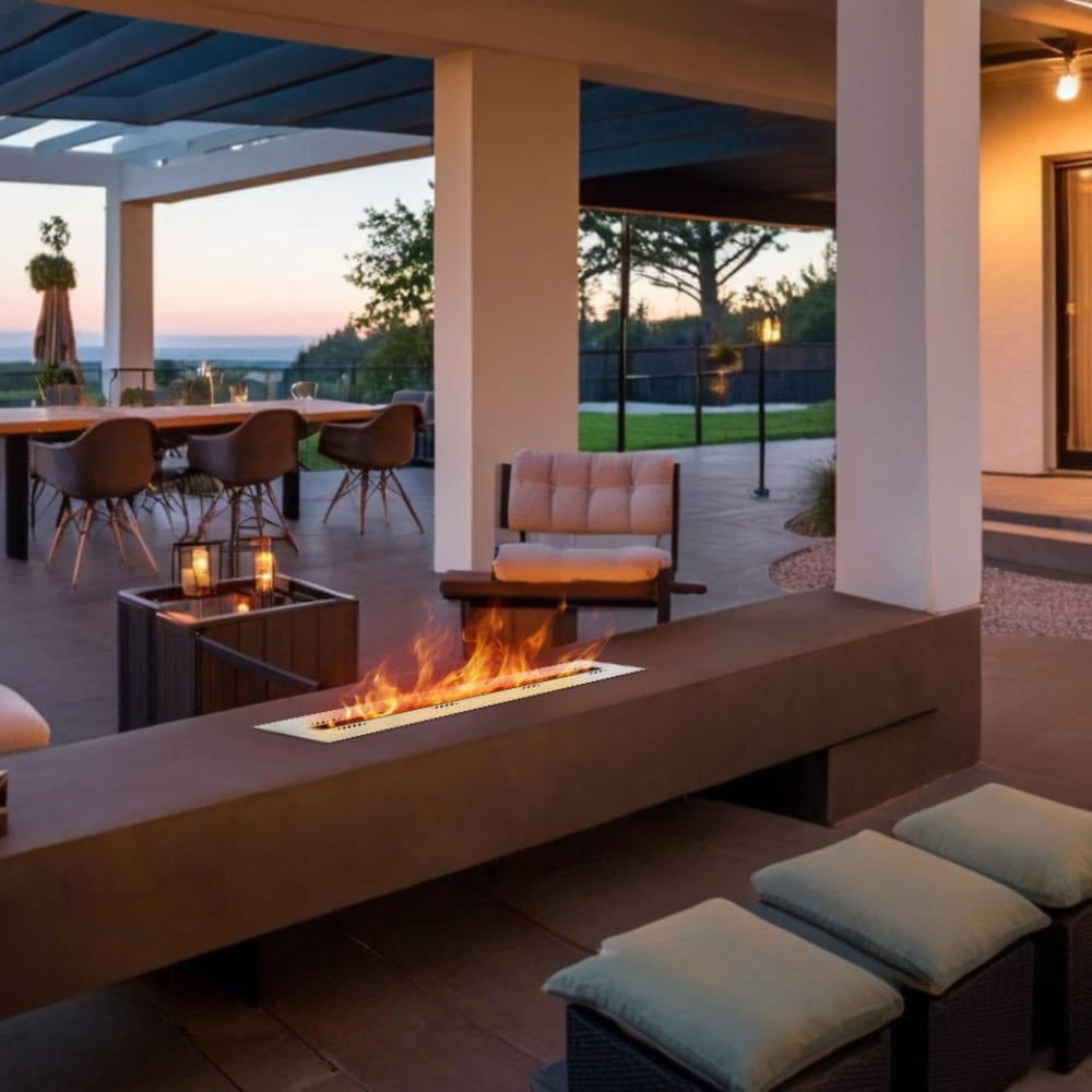 Eco-Feu 29-Inch Drop-in Indoor/Outdoor Ethanol Fireplace Burner (AC-00118-SS)