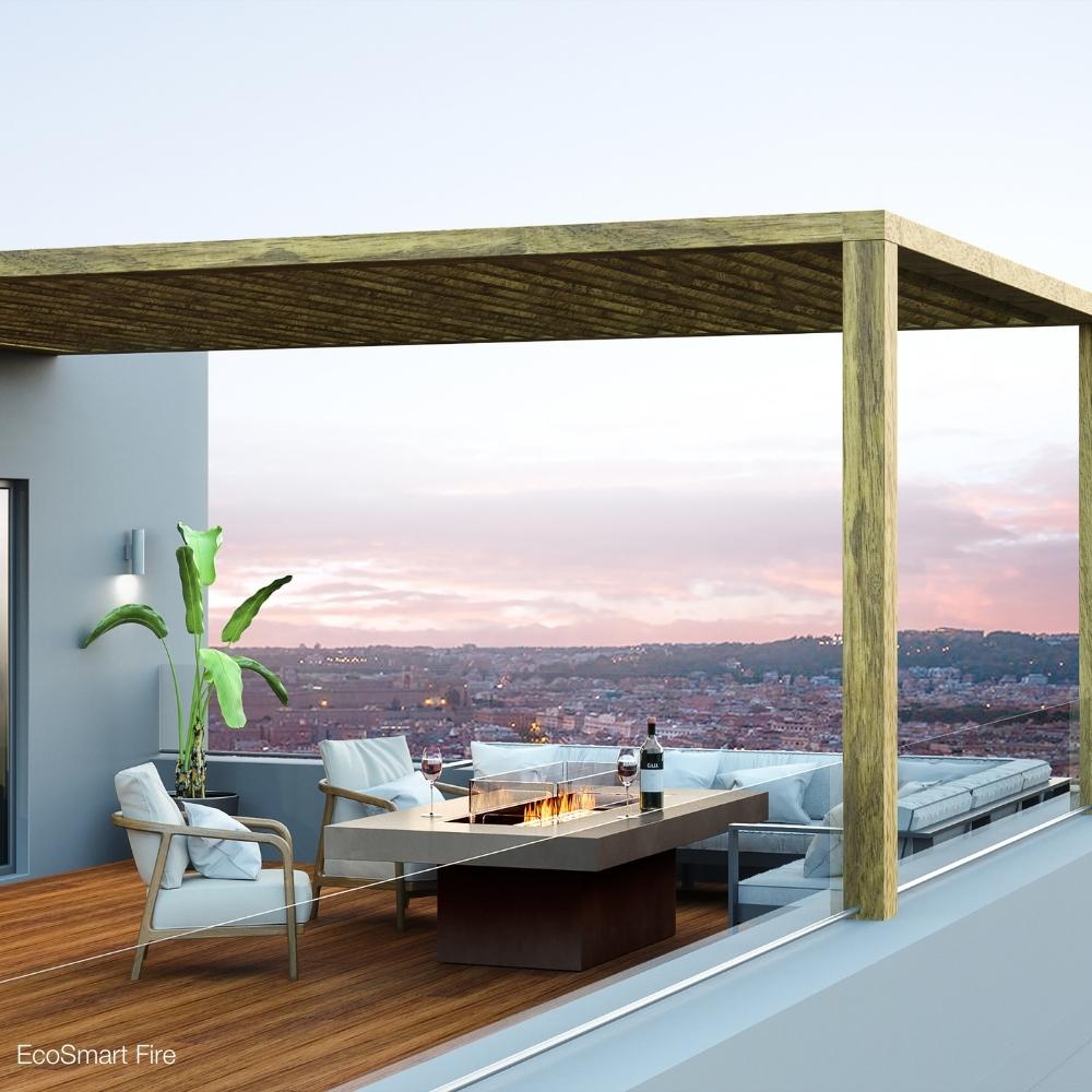 EcoSmart Fire Gin 90 Dining Height Rectangular Fire Pit Table