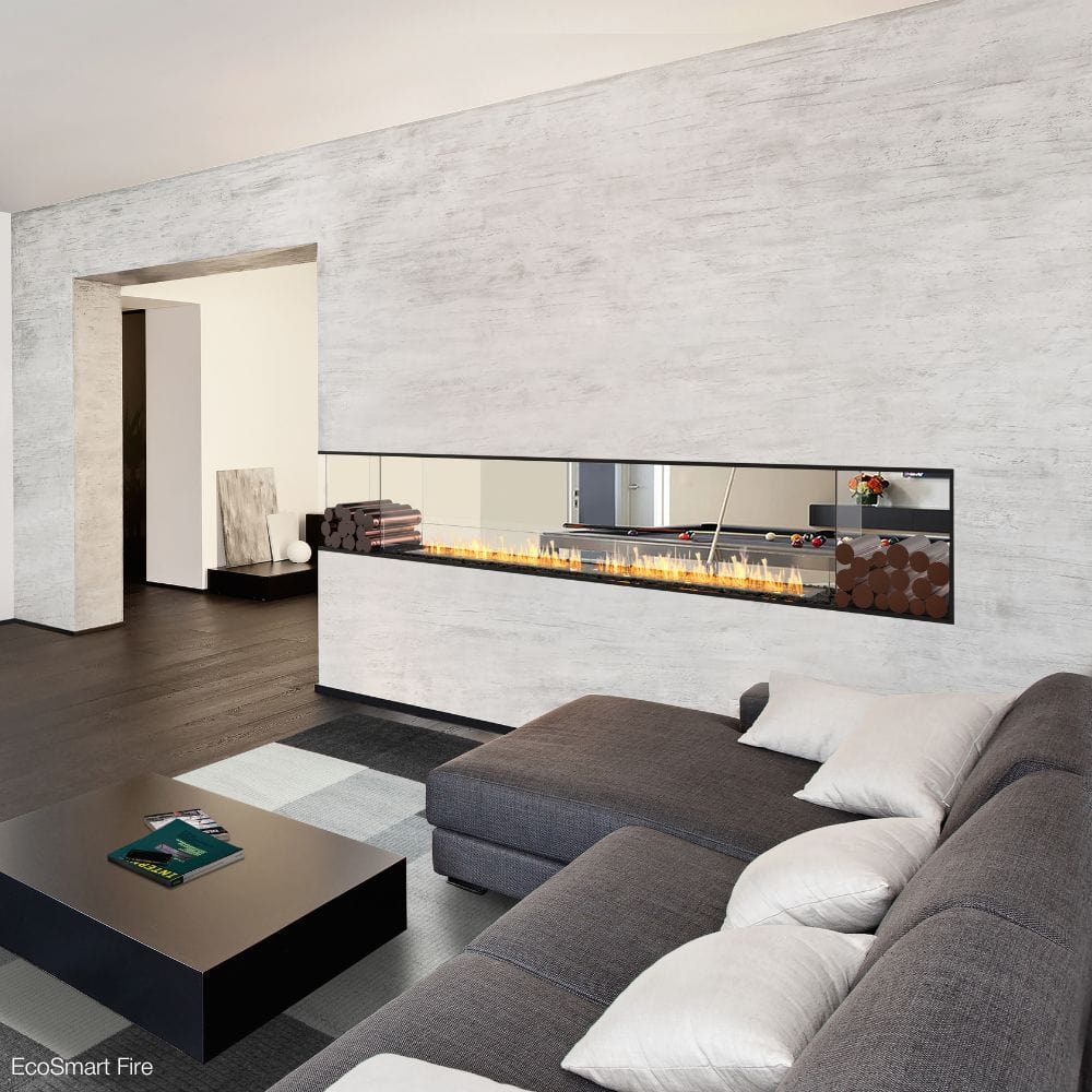 EcoSmart Fire Flex Ethanol Firebox with One Closed Side and Decorative Box