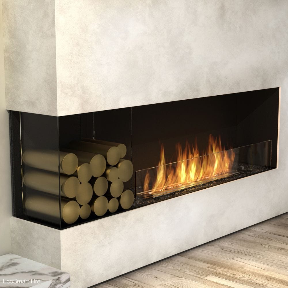 EcoSmart Fire Flex Ethanol Firebox with One Open Side and Decorative Box