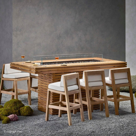 EcoSmart Fire Gin 90 Bar Height Rectangular Fire Pit Table