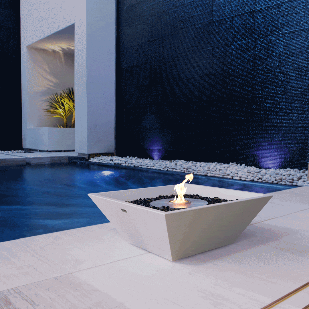 EcoSmart Fire Nova 600 24-Inch Square Concrete Ethanol Fire Bowl