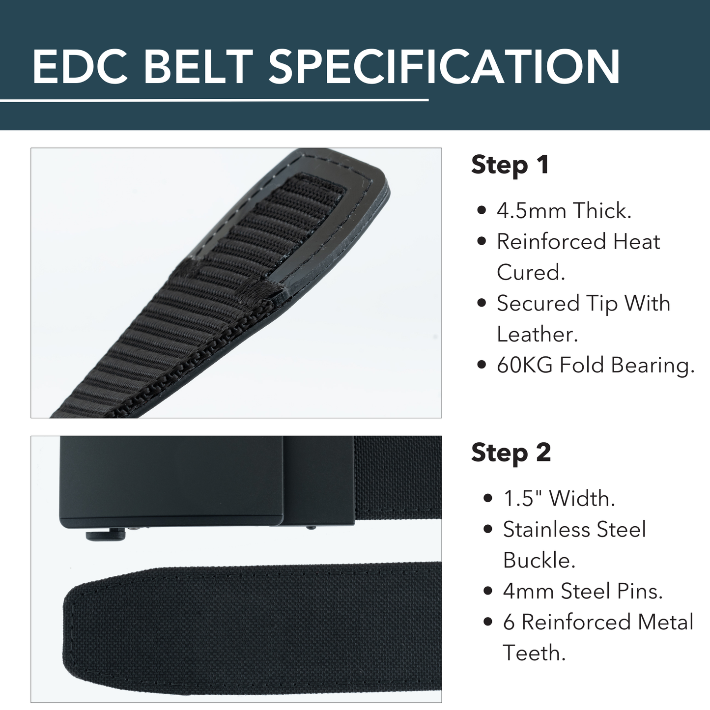 OPS 1.0 EDC Belt 1.5" Width Ballistic Nylon for Everyday Carry