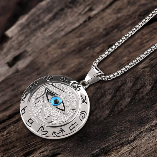 Egyptian Eye of Ra Stainless Steel Necklace