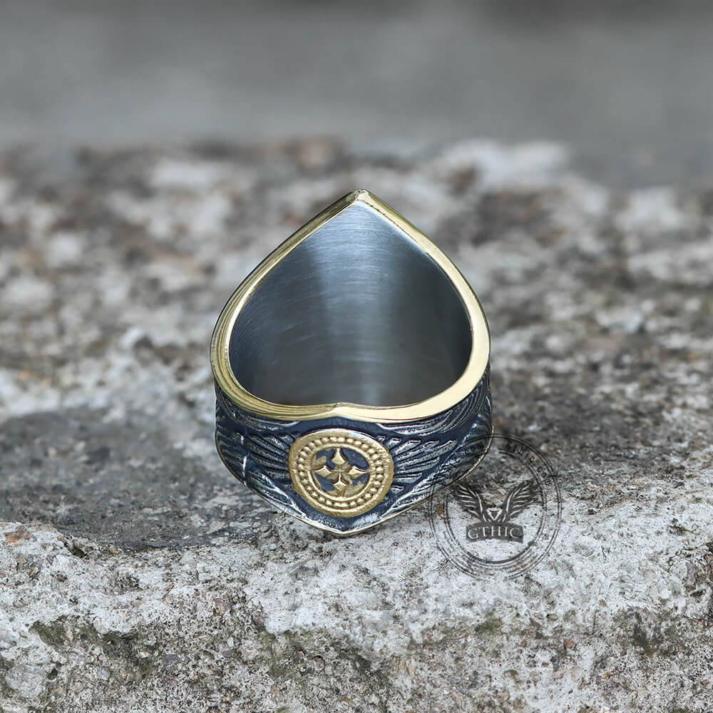 8 Point Star Stainless Steel Ring