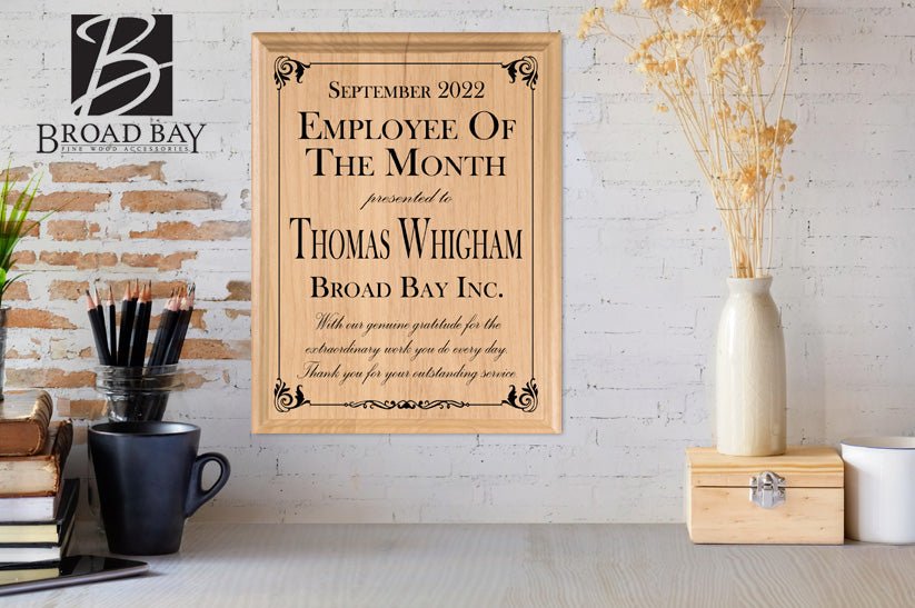 Employee of the Month Plaque – Personalized Recognition Award with Custom Name, Month & Message