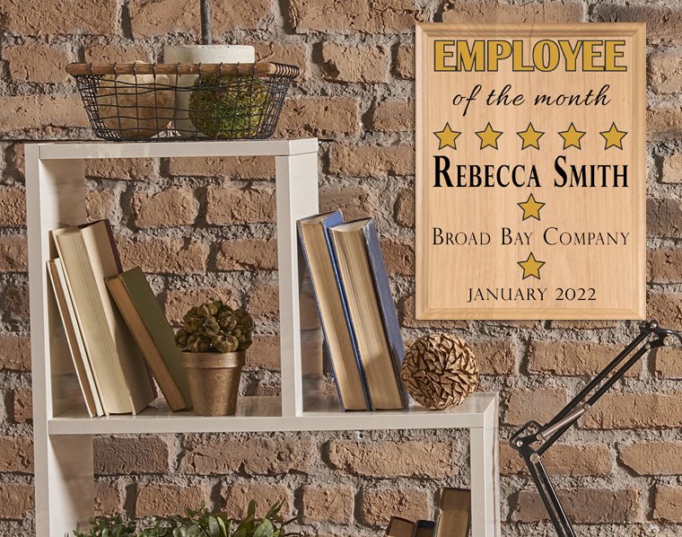 Employee of the Month Plaque – Personalized Monthly Recognition Award
