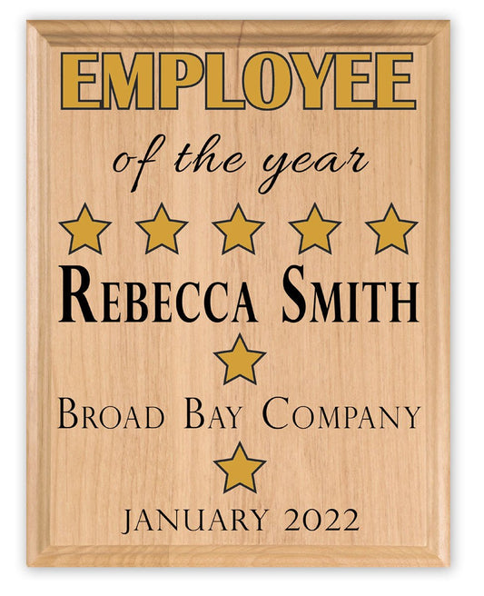 Employee of the Year Plaque – Personalized Annual Recognition Award