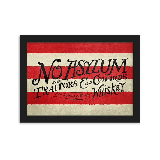 Whiskey Rebellion No Asylum Framed Print