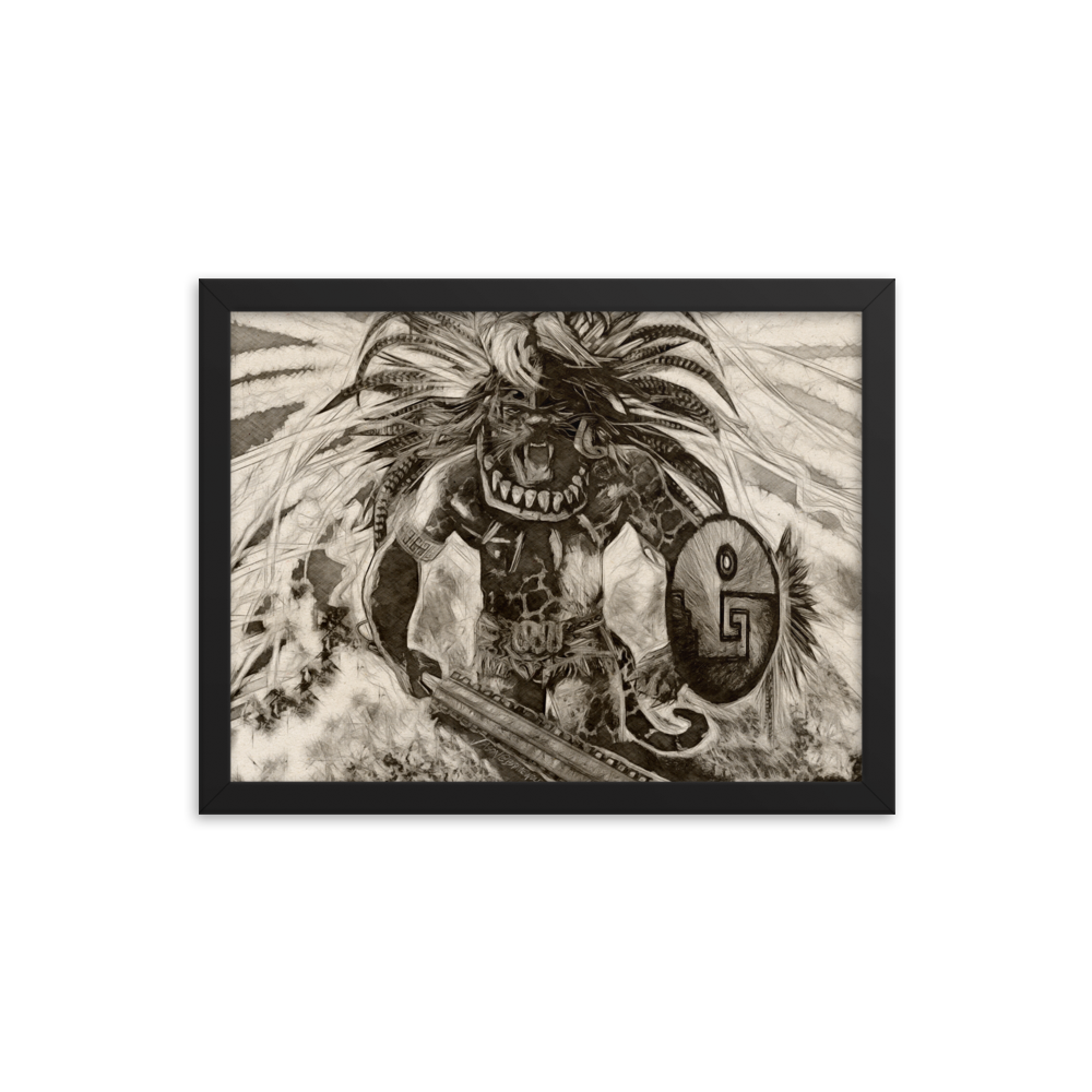 Azteca Jaguar Warrior Framed poster